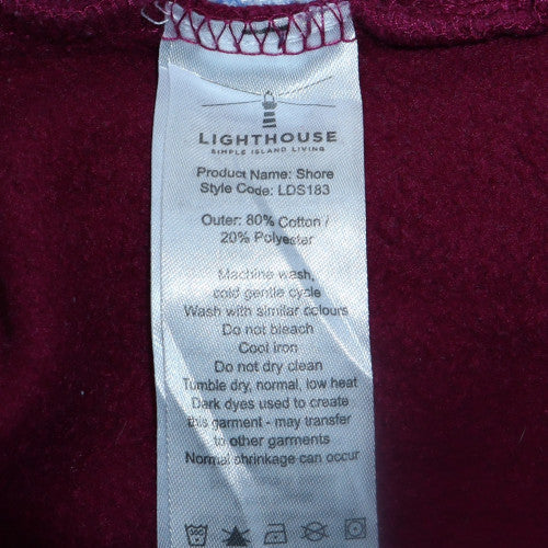 Lighthouse Women’s Burgundy 1/4 Zip Pullover Sweatshirt Size 10 Cotton Blend