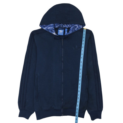 Adidas Mens Blue Full Zip Hoodie M Regular Fit Sportswear