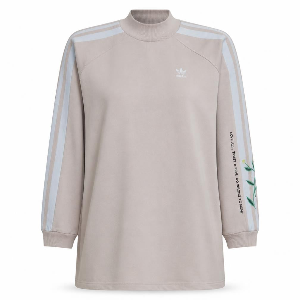 Adidas Women Beige Crew Neck Long Sleeve Sweatshirt Size 10