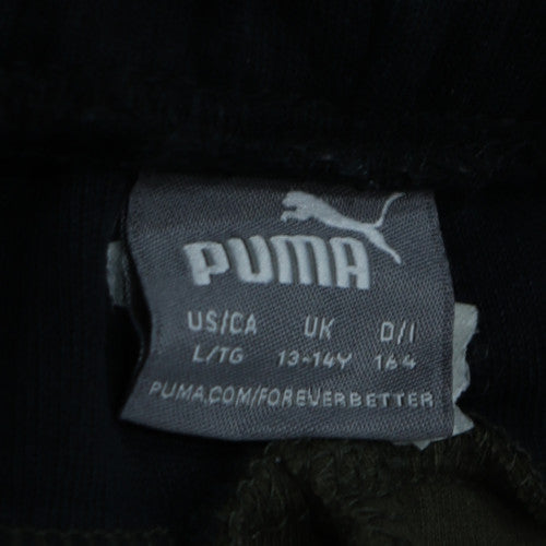 Puma Boys Green Jogger Trousers 13-14 Years Cotton Blend Activewear