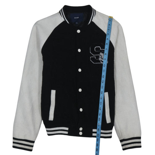 Kiabi Women's Black XS Varsity Jacket with Embroidered Logo