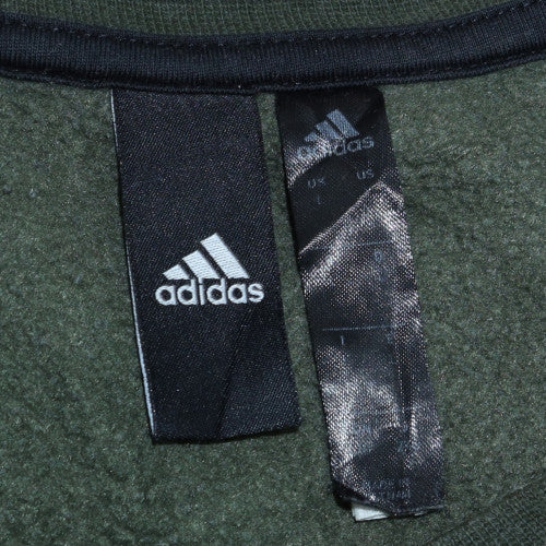 Adidas Men's Green Crew Neck Pullover Sweatshirt Size L