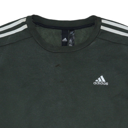 Adidas Men's Green Crew Neck Pullover Sweatshirt Size L
