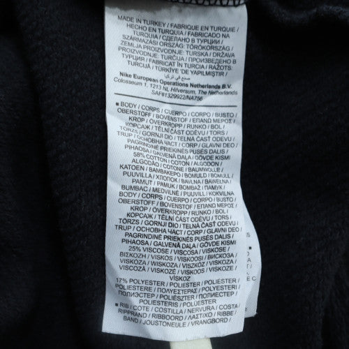 Nike Womens Black Pullover Hoodie Medium Logo Print Fleece Sweatshirt