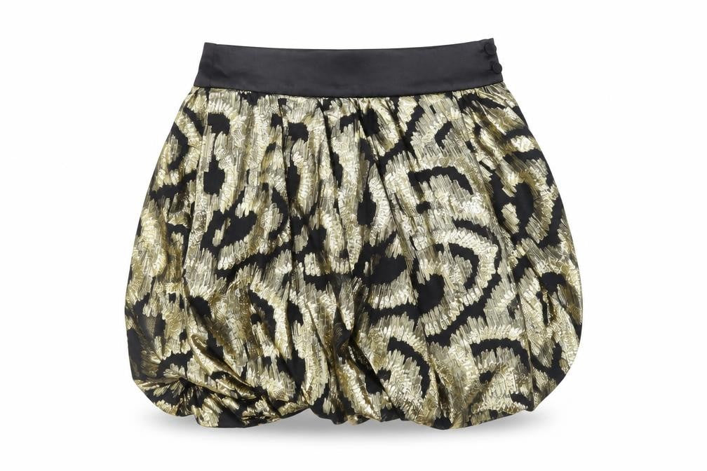 Zara Women’s Gold Animal Print Bubble Hem Skirt Size 8