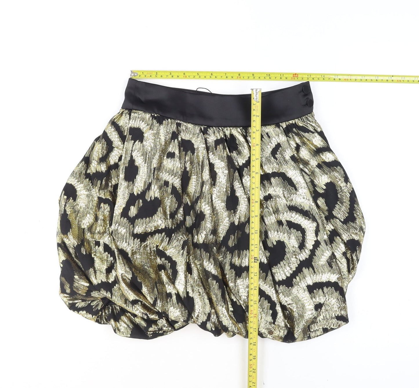 Zara Women’s Gold Animal Print Bubble Hem Skirt Size 8