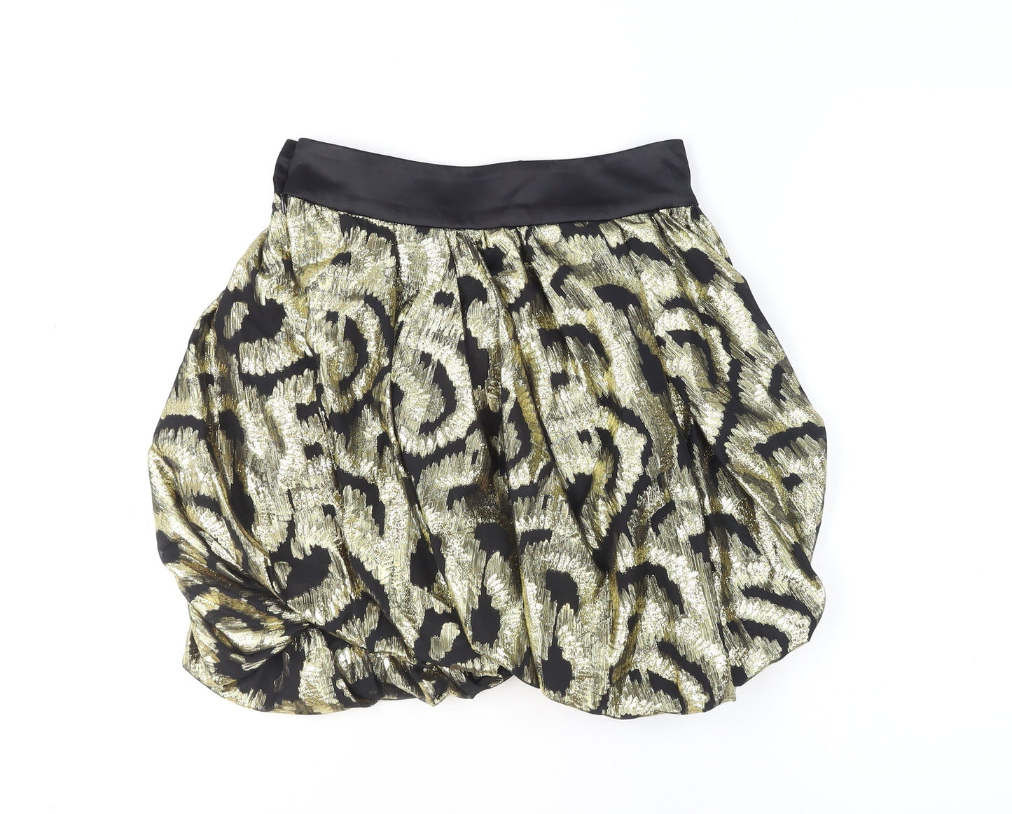 Zara Women’s Gold Animal Print Bubble Hem Skirt Size 8