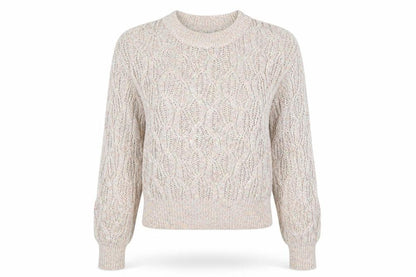 North West Womens Beige Cable Knit Pullover Jumper M