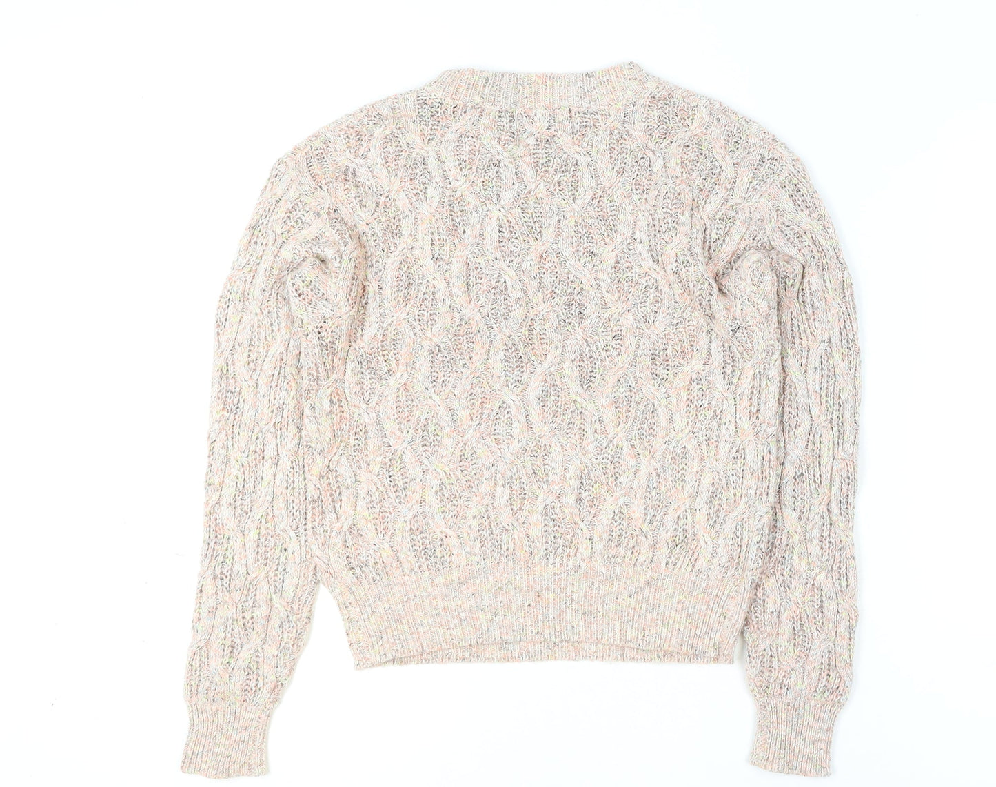 North West Womens Beige Cable Knit Pullover Jumper M