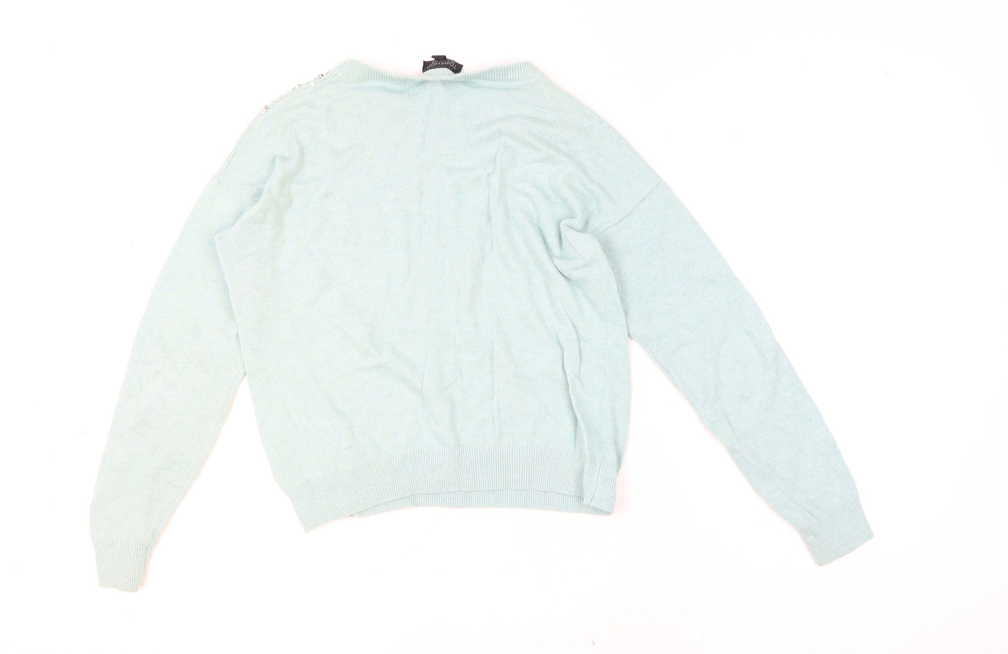 Topshop Women’s Blue Sequin Embellished Jumper UK 8 Long Sleeve