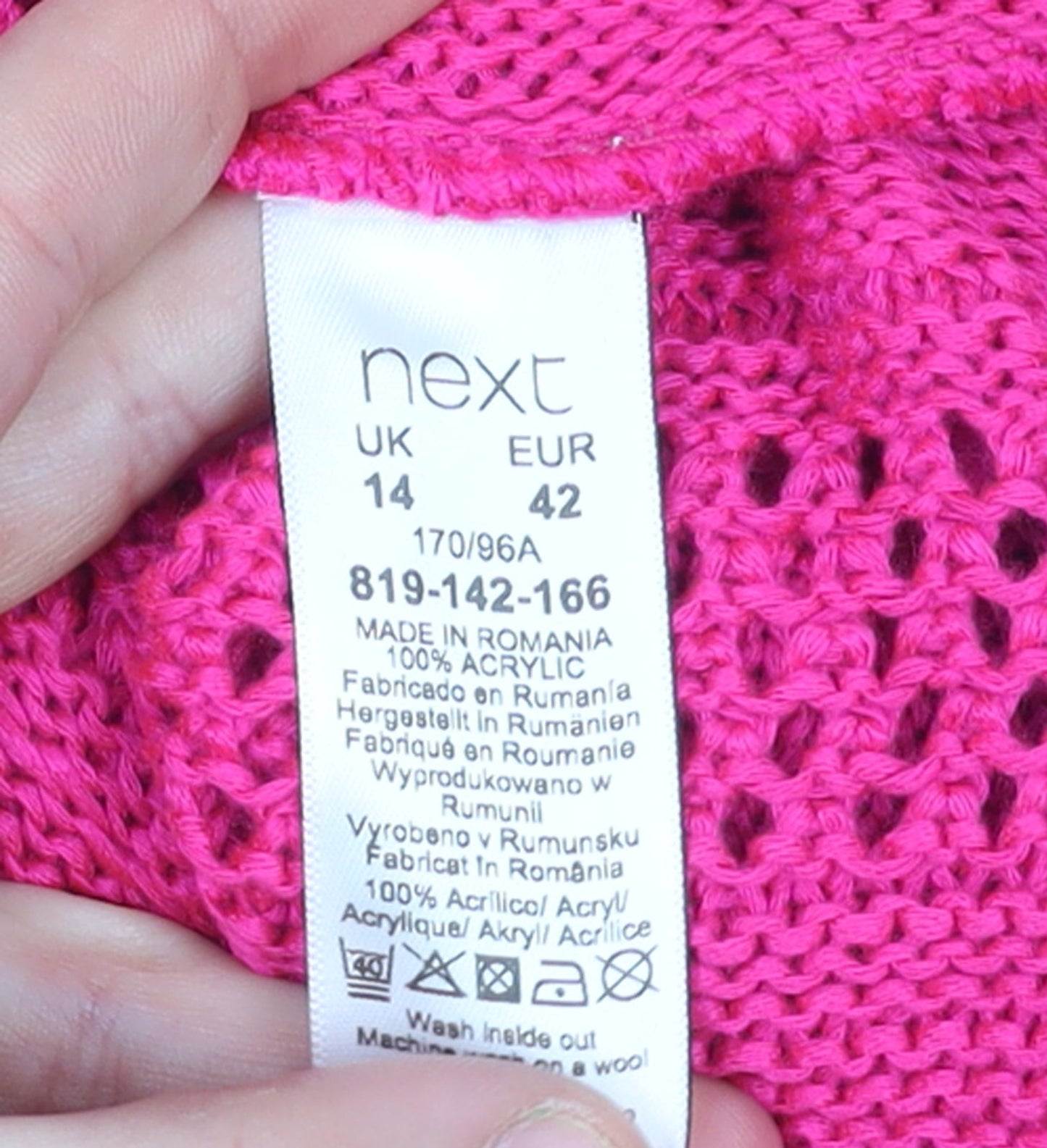 Next Women’s Pink Halter Knit Tank Top Size 14 Acrylic Summer