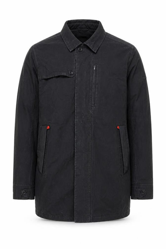 Timberland Men's Black Waterproof Cotton Nylon Overcoat Size L