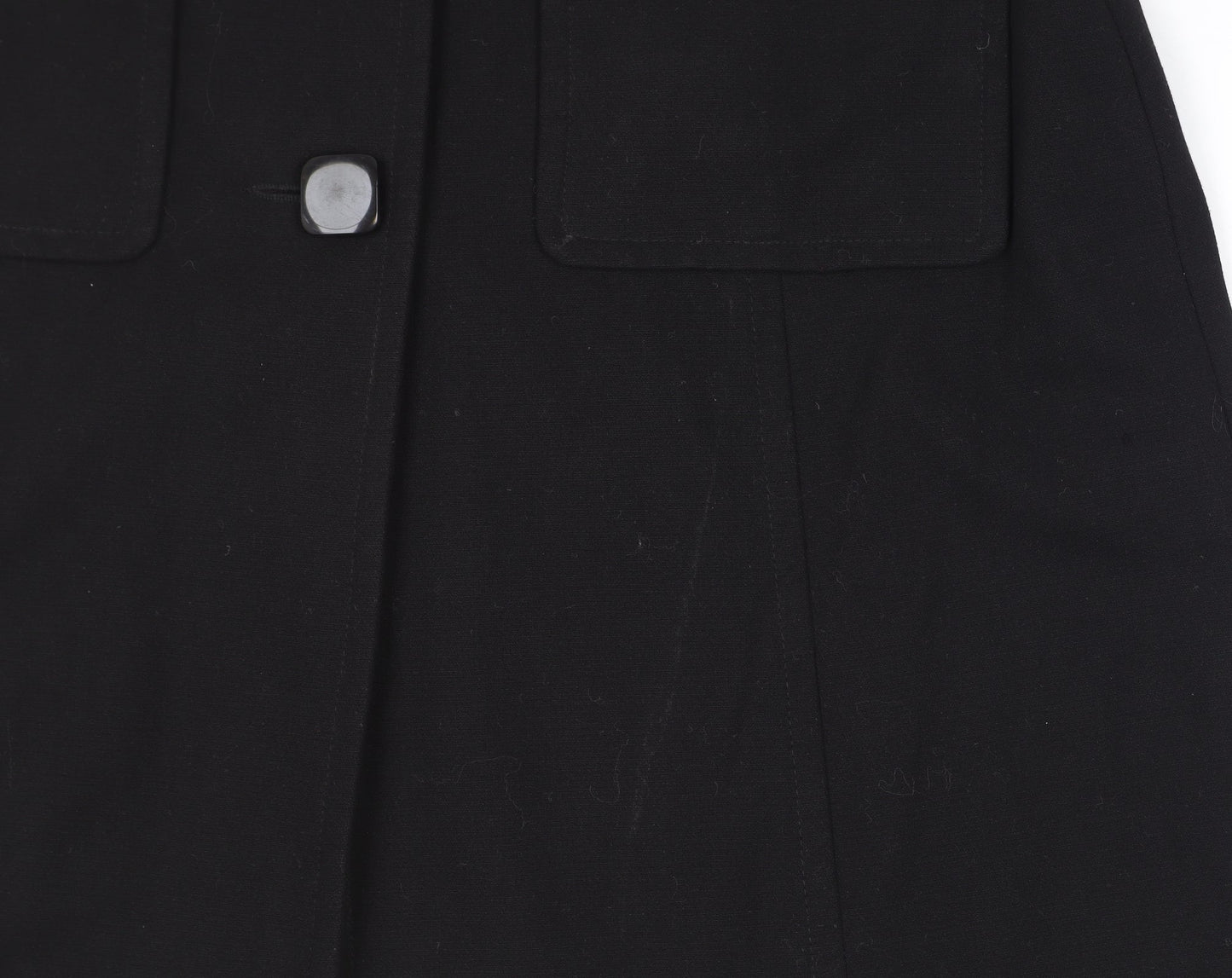 Warehouse Women’s Black Long Button Up Overcoat Size 12