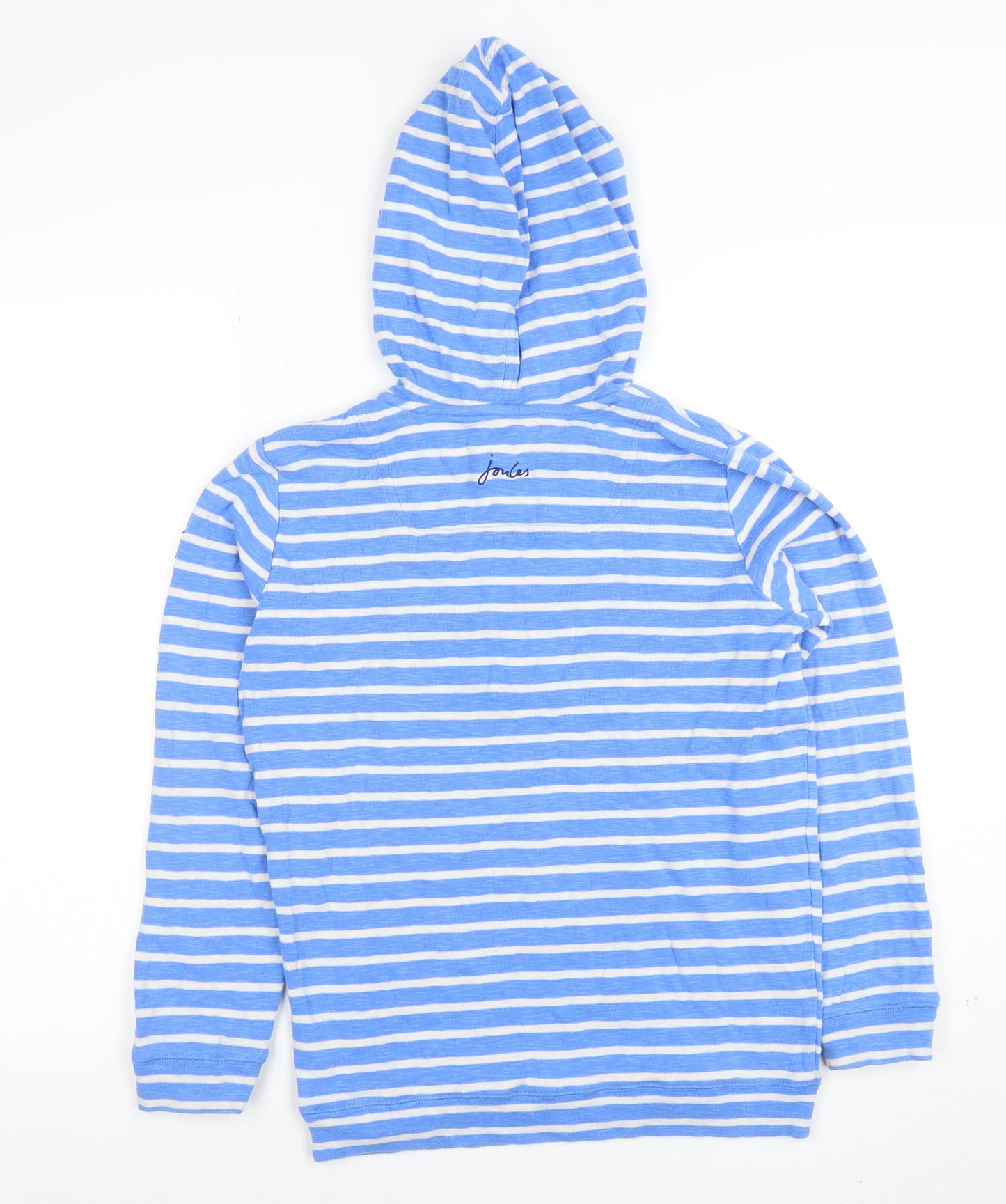 Joules Women’s Blue Striped Hooded Pullover Sweatshirt Size 12