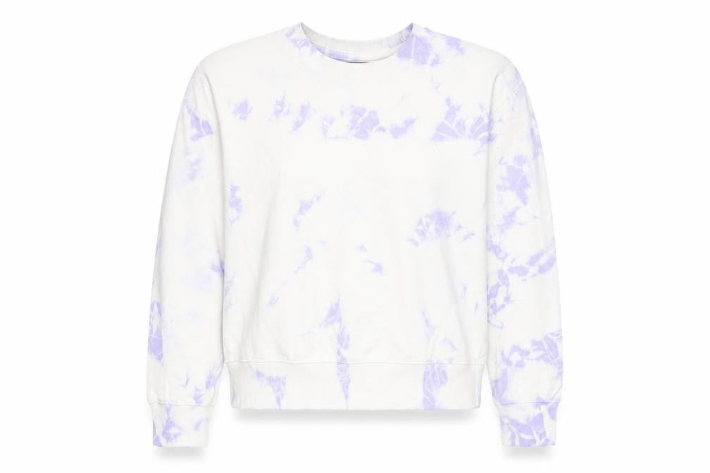 New Look Womens White Purple Tie Dye Pullover Sweatshirt M
