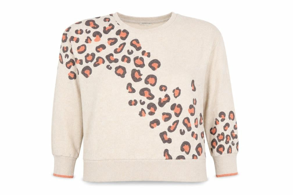 Next Womens Beige Leopard Print Crew Neck Jumper Size 16