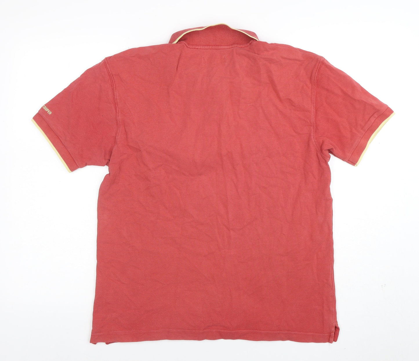 Lee Cooper Men's Red Cotton Short Sleeve Polo Shirt M