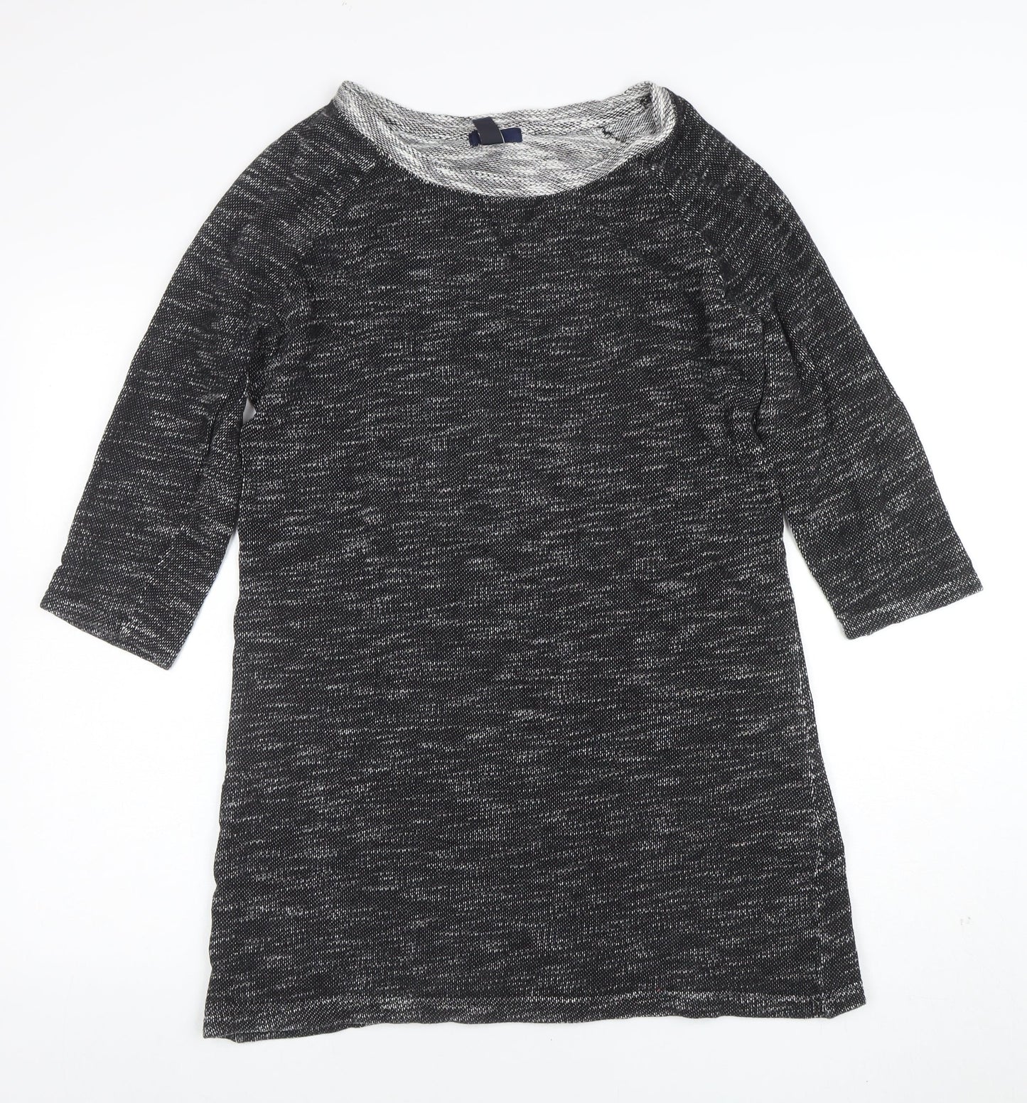 GAP Women’s Grey Knit Shift Dress M 3/4 Sleeve Casual Cotton