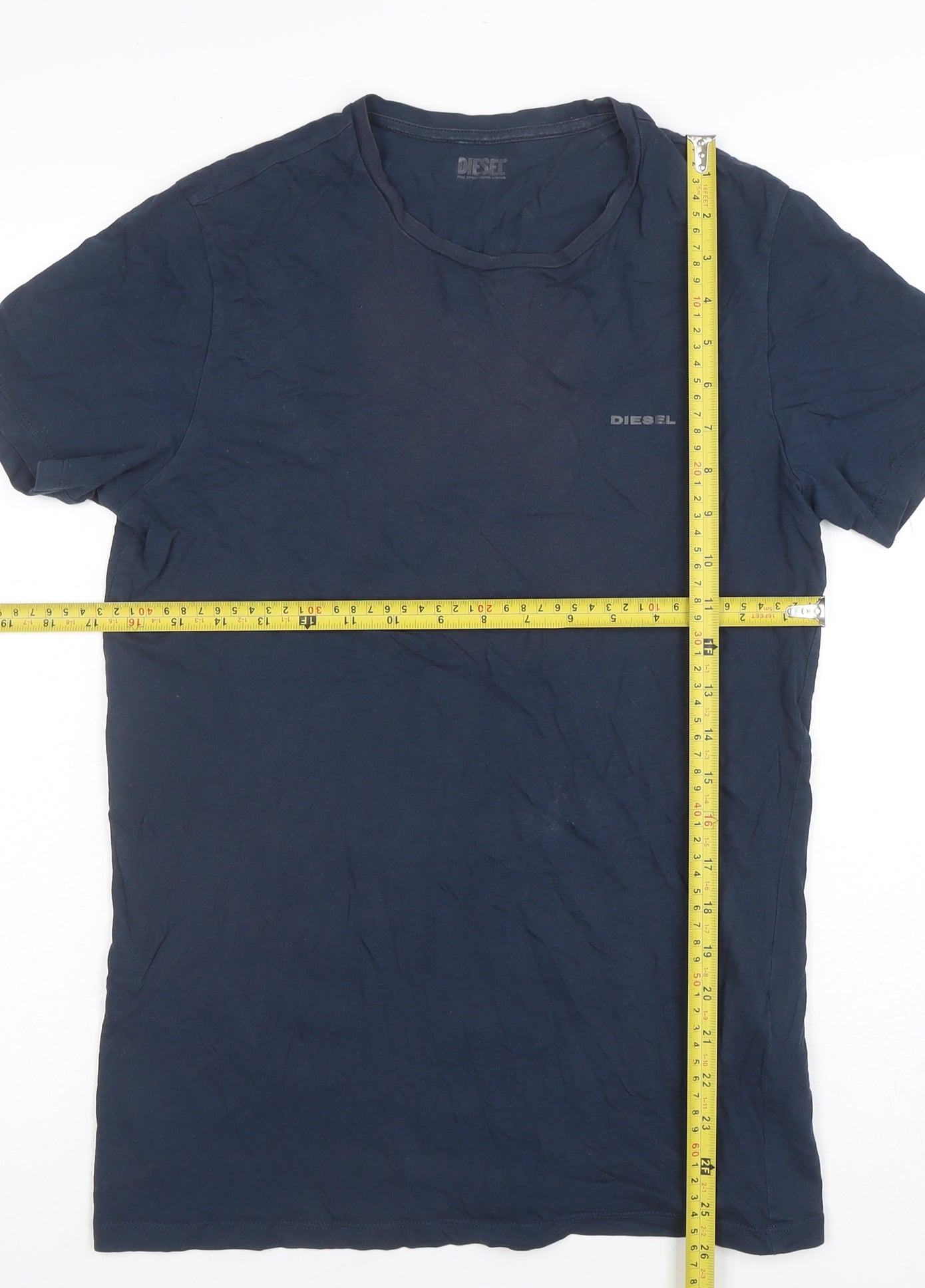 Diesel Men's Blue XS Slim Fit Crew Neck Cotton T-Shirt