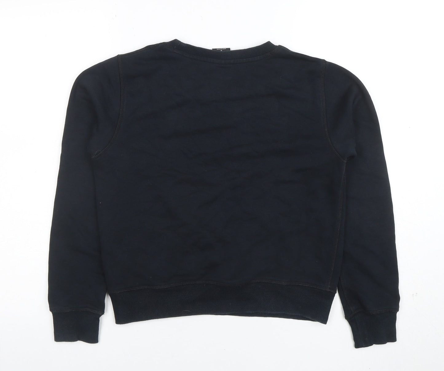 New Balance Womens Black Small Pullover Sweatshirt Cotton Blend