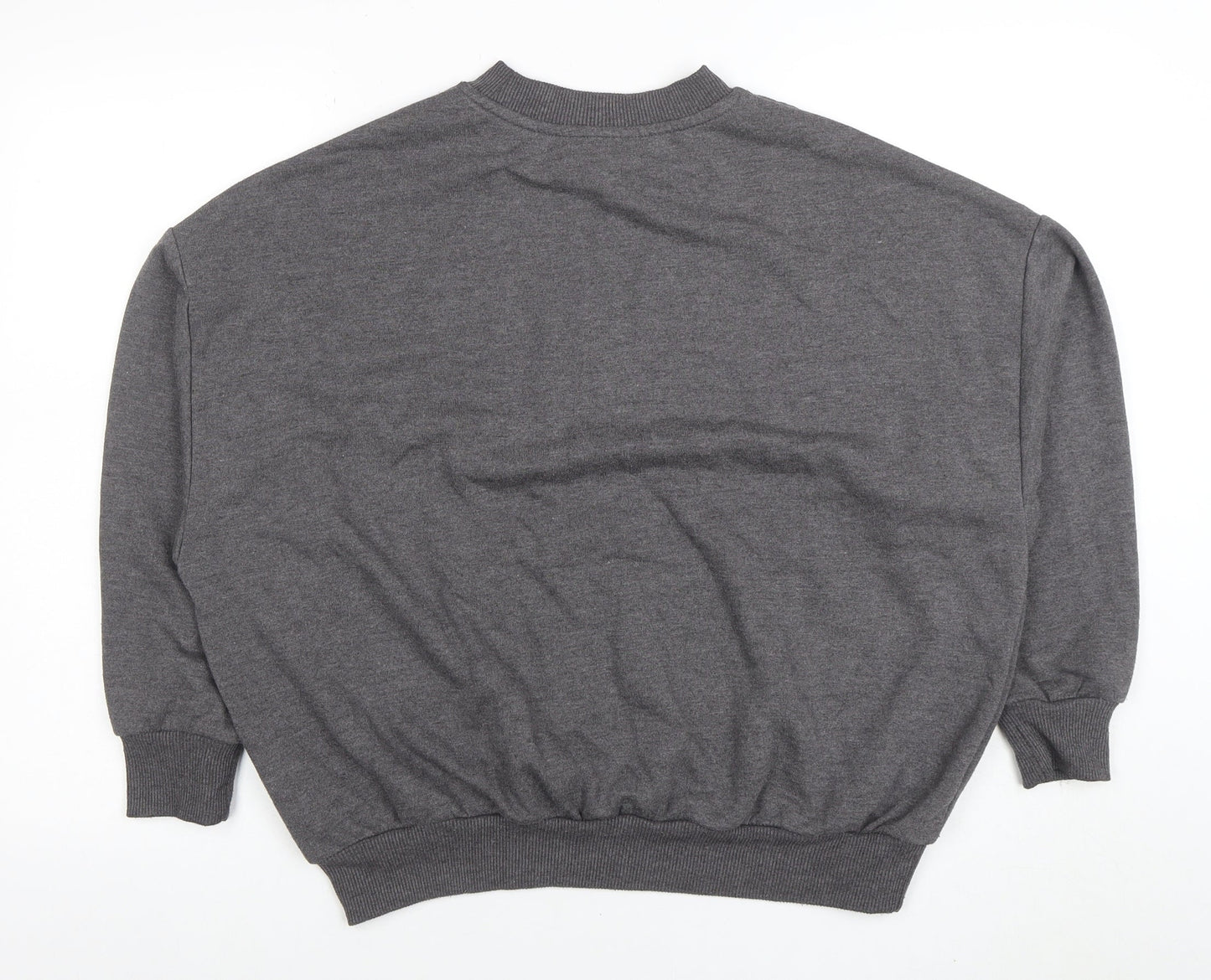 ASOS Women Grey Cotton Blend Crew Neck Pullover Sweatshirt Size 8 Regular