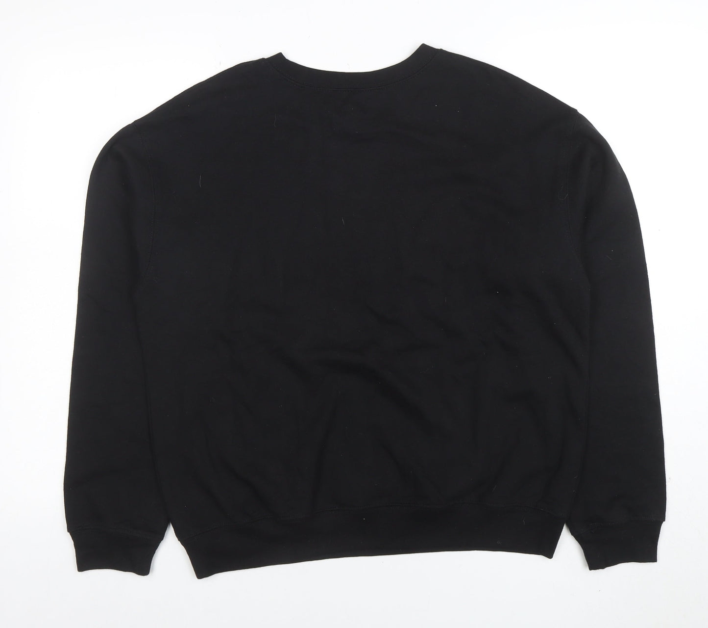 Netflix Stranger Things Black Sweatshirt Women L Cotton Blend Crew Neck