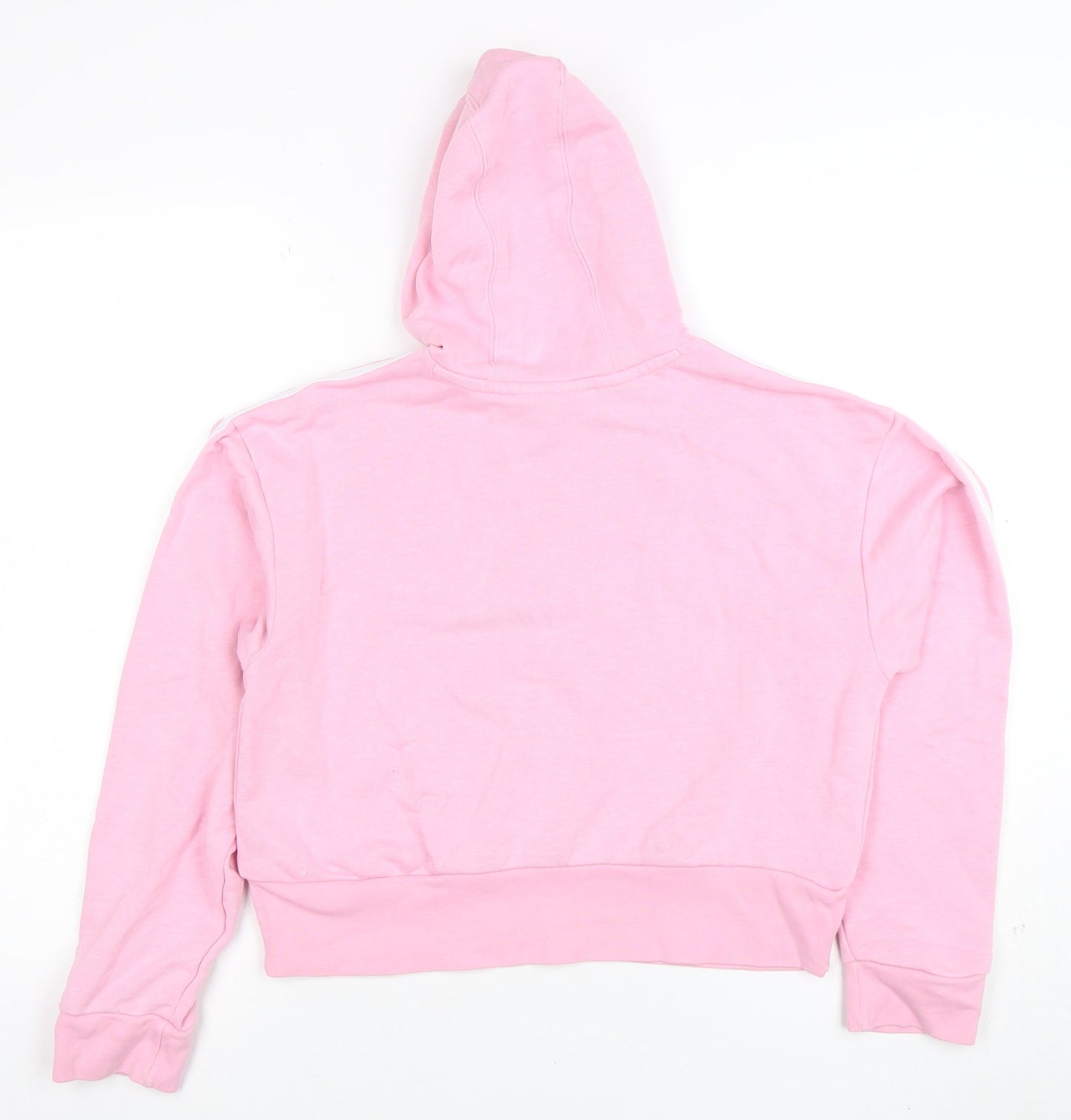 adidas Girls Pink Hooded Pullover Hoodie 13-14 Years Logo Lightweight