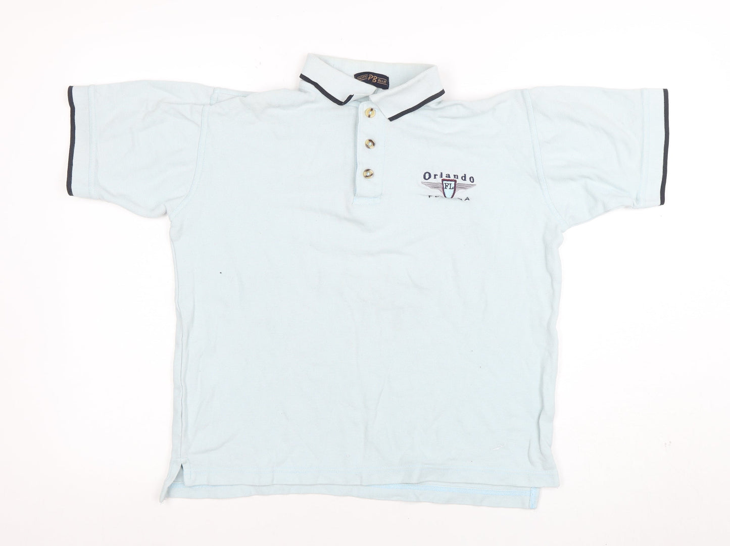 Pacific Blue Men's Light Blue Orlando FL Embroidered Polo Shirt Size S