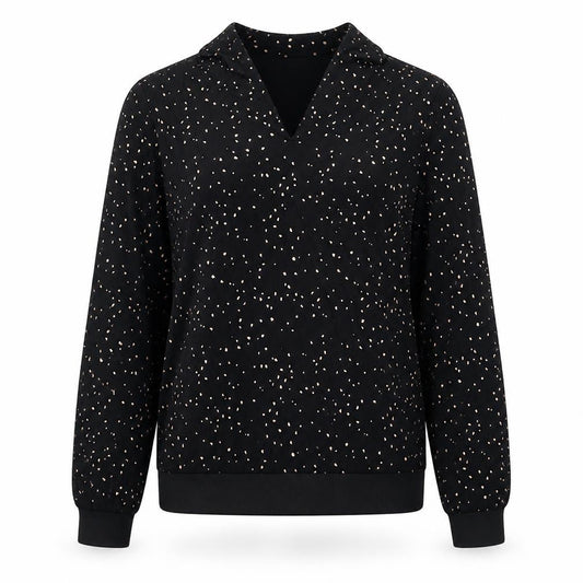 Sandwich Women Black Polka Dot Long Sleeve Tunic Blouse Size S