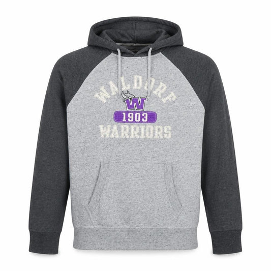 CampusCrew Mens Grey Hoodie Waldorf Warriors L Pullover Cotton Blend