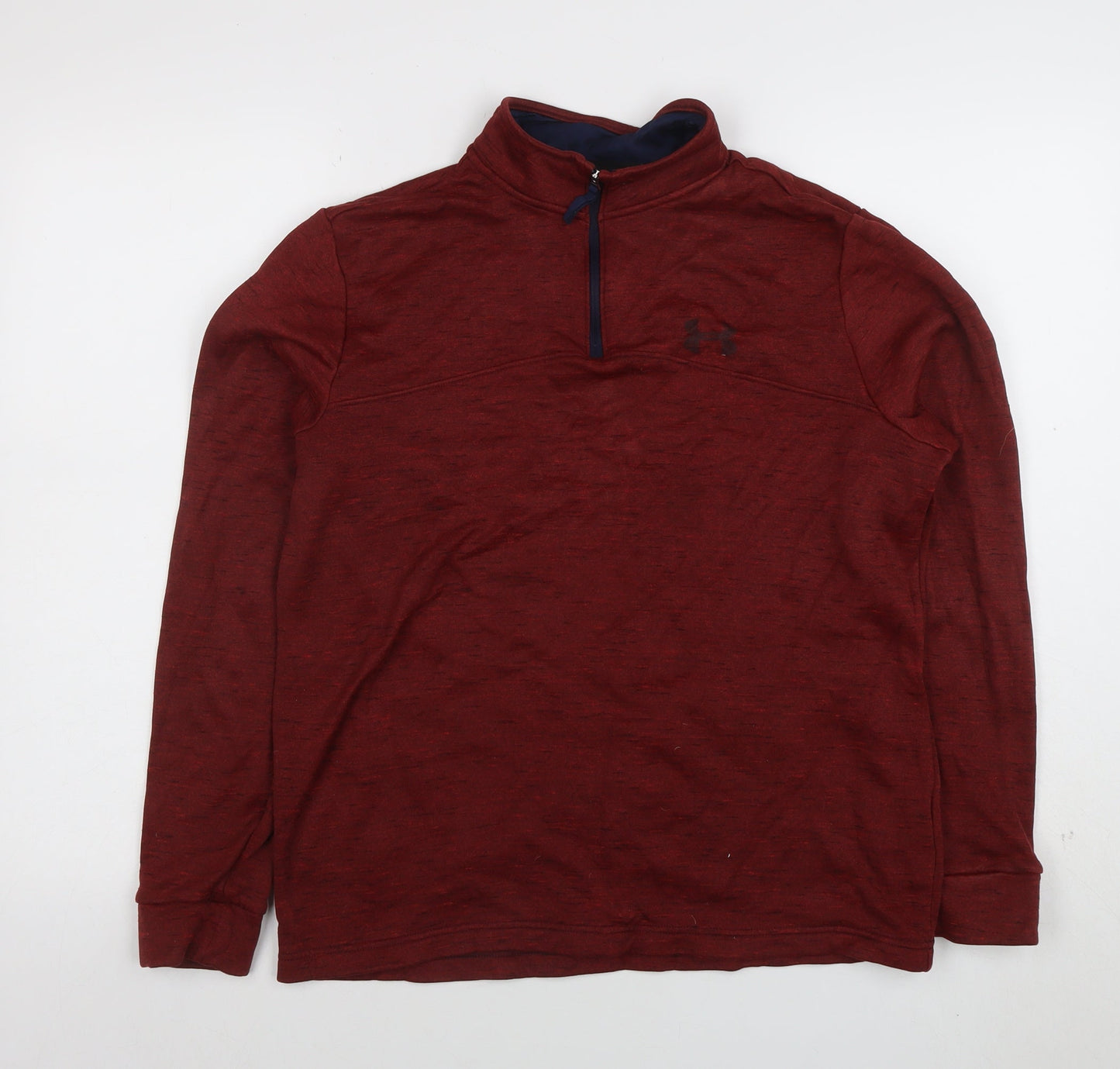Under Armour Womens Red 1/4 Zip Loose Fit Sweatshirt Size L