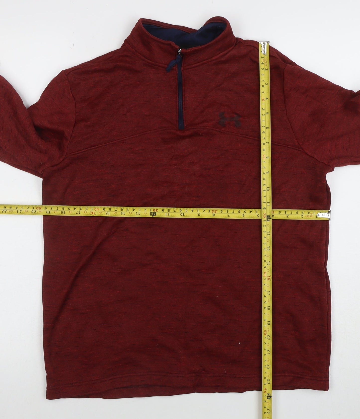 Under Armour Womens Red 1/4 Zip Loose Fit Sweatshirt Size L