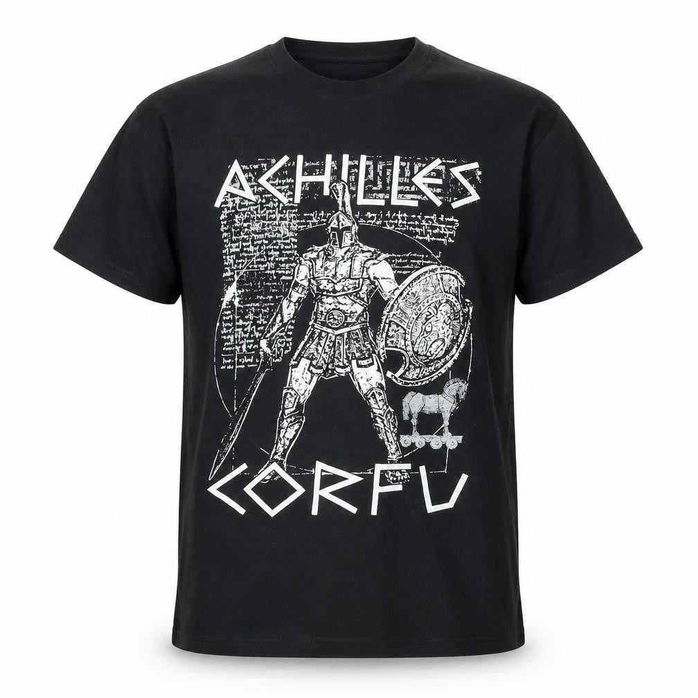 SOL'S Mens Black Achilles Corfu Graphic Print Cotton T-Shirt L