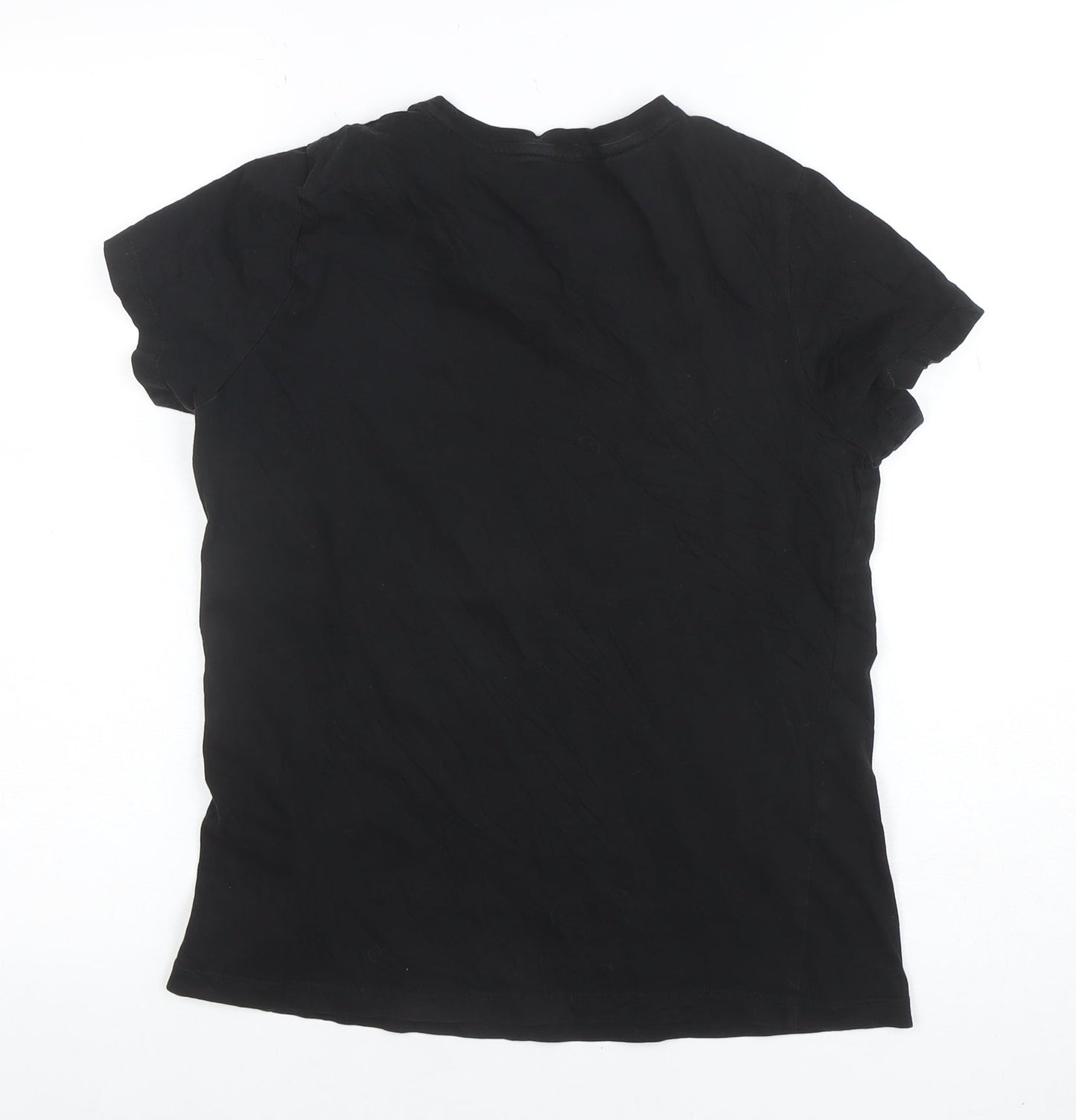 Puma Women's Black Crew Neck Short Sleeve Cotton T-Shirt Size M