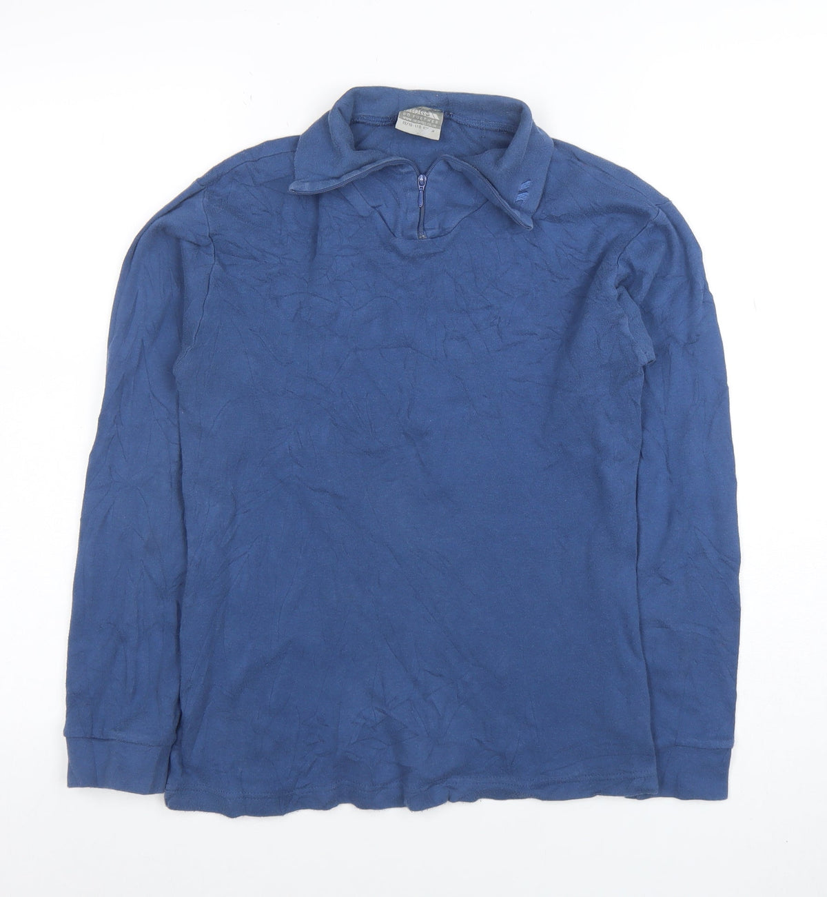 Trespass Boys Blue 15-16 Years 1/4 Zip Hoodie - 100% Cotton Long Sleeve