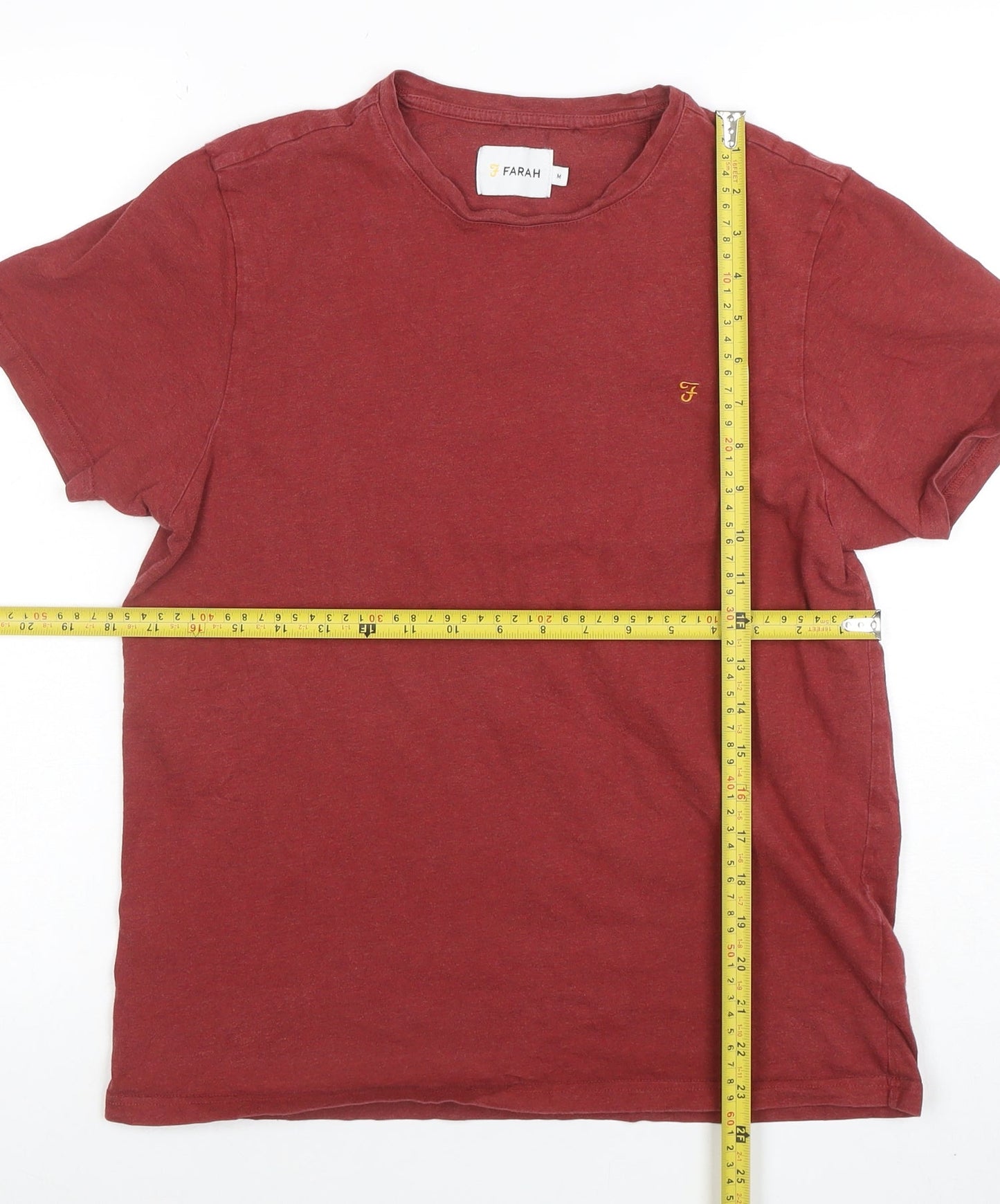 Farah Men's Red Crew Neck Short Sleeve Cotton T-Shirt M