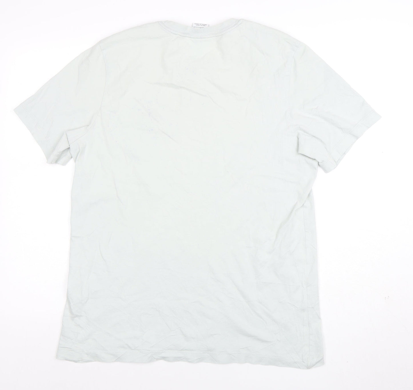 Nike Men's Light Grey Cotton Short Sleeve Crew Neck T-Shirt Size L
