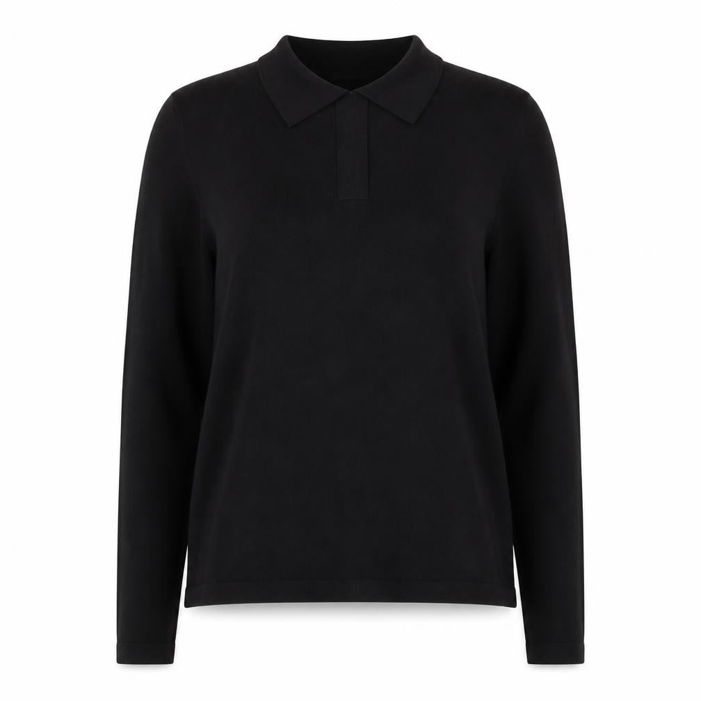 Warehouse Women's Black Collared Long Sleeve Knit Jumper Size 14