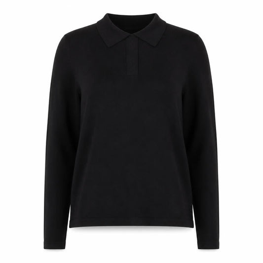 Warehouse Women's Black Collared Long Sleeve Knit Jumper Size 14