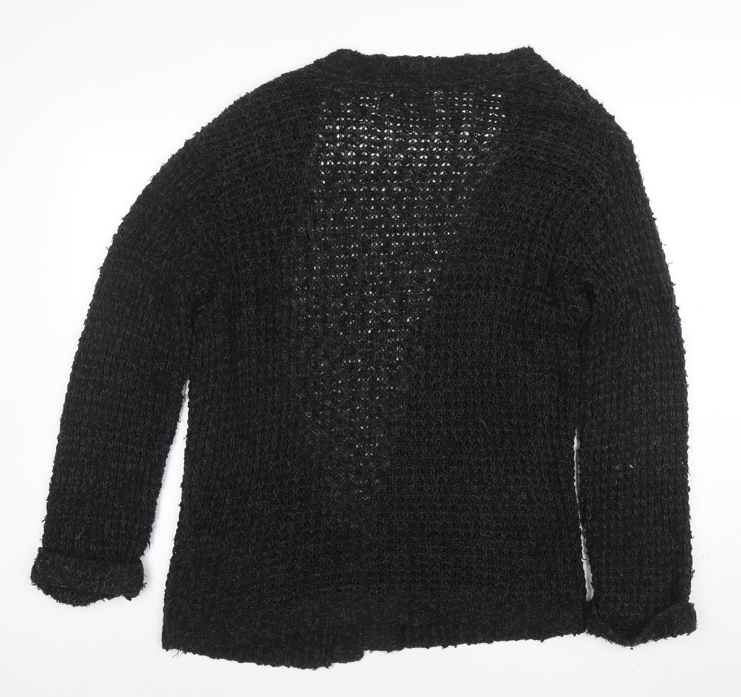 Pins and Needles Womens Black XS Open-Knit Long Sleeve Cardigan