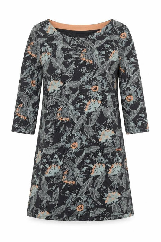White Stuff Women's Blue Floral Jersey Shift Dress Size 10