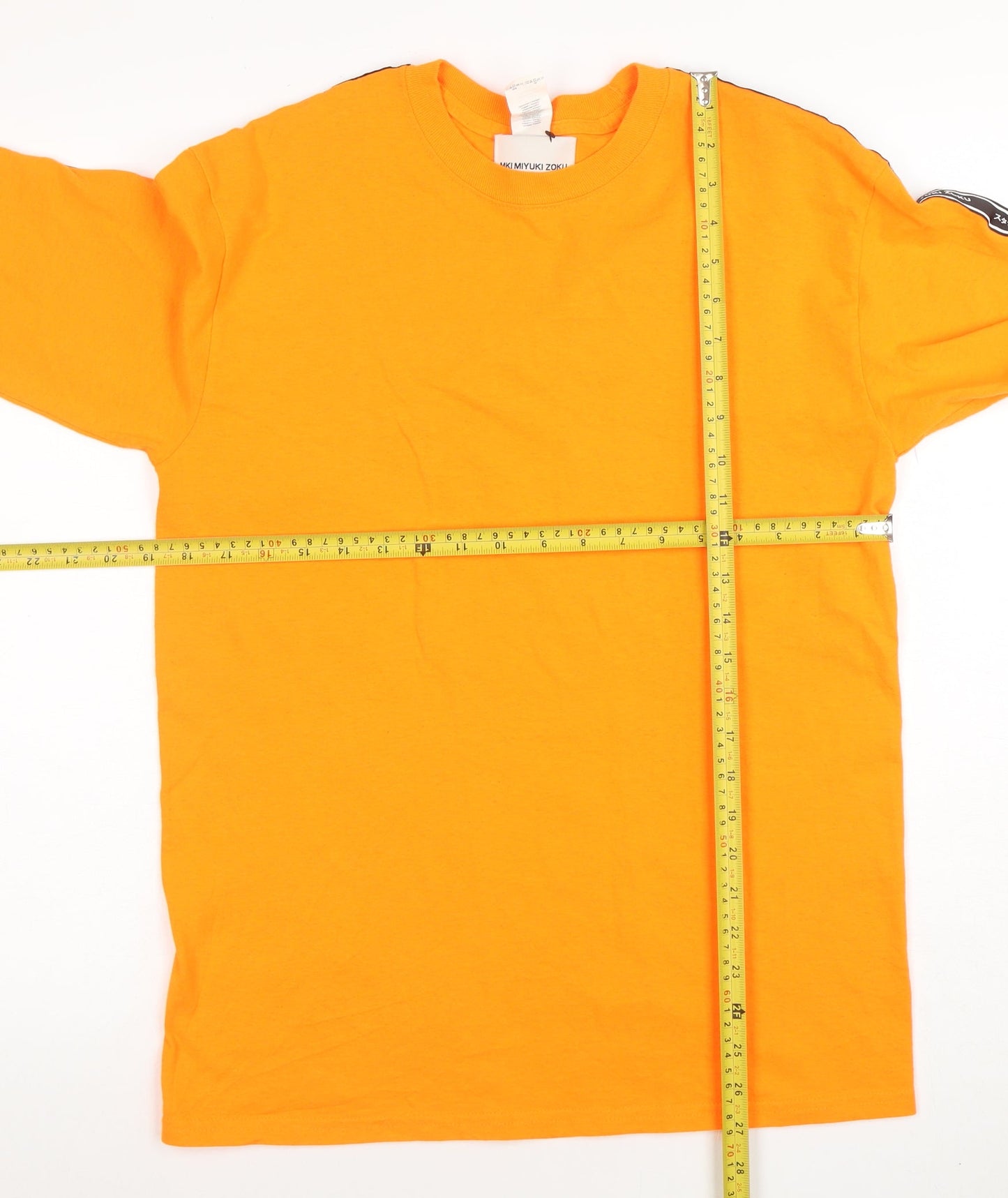 MKI MIYUKI ZOKU Men’s Orange Long Sleeve Crew Neck T-Shirt M