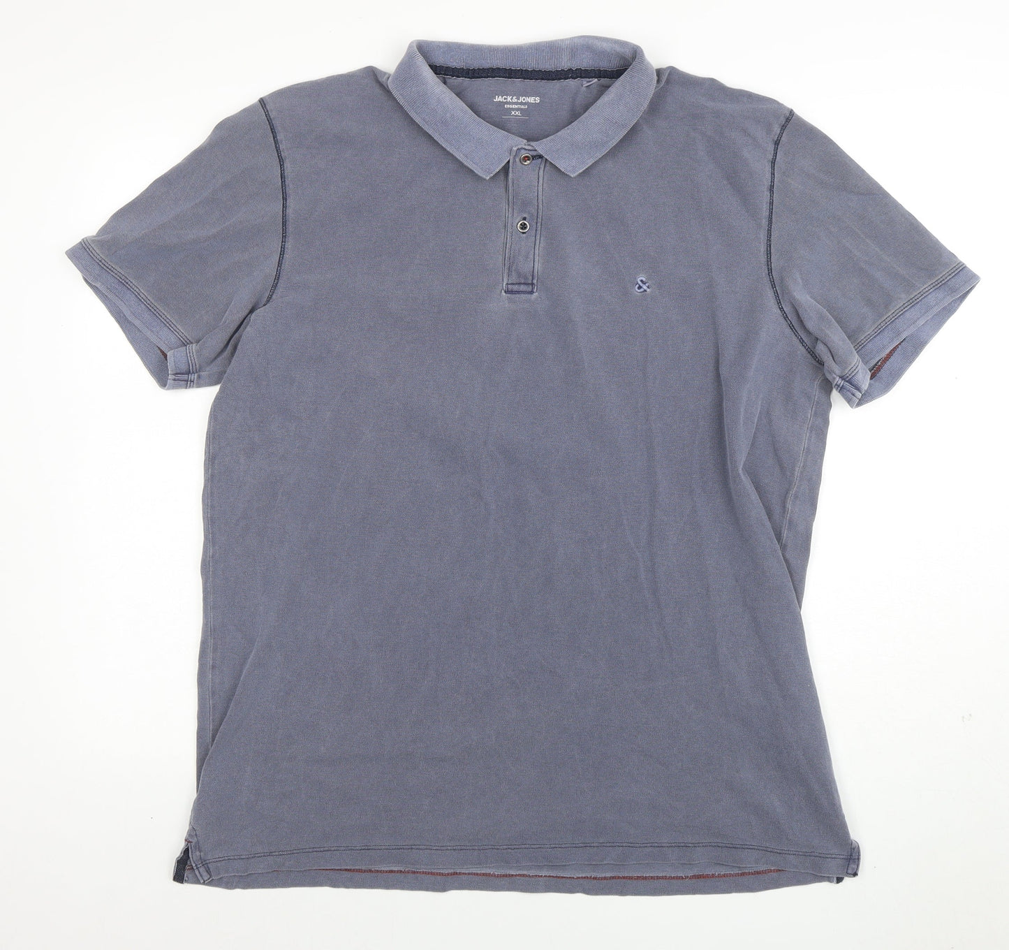 Jack & Jones Mens Blue 2XL Cotton Polo Shirt