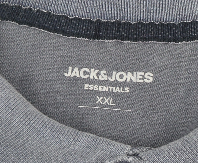Jack & Jones Mens Blue 2XL Cotton Polo Shirt