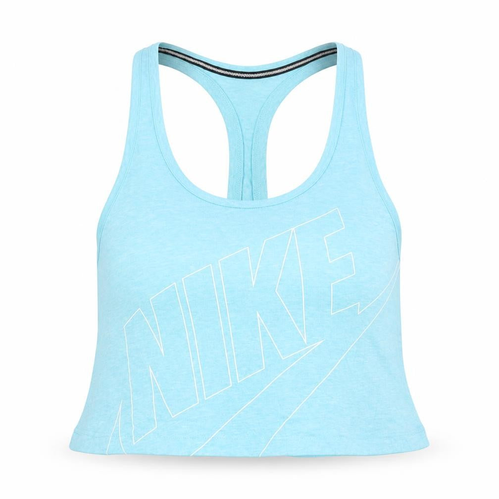 Nike Women Blue Racerback Cropped Tank Top Size S