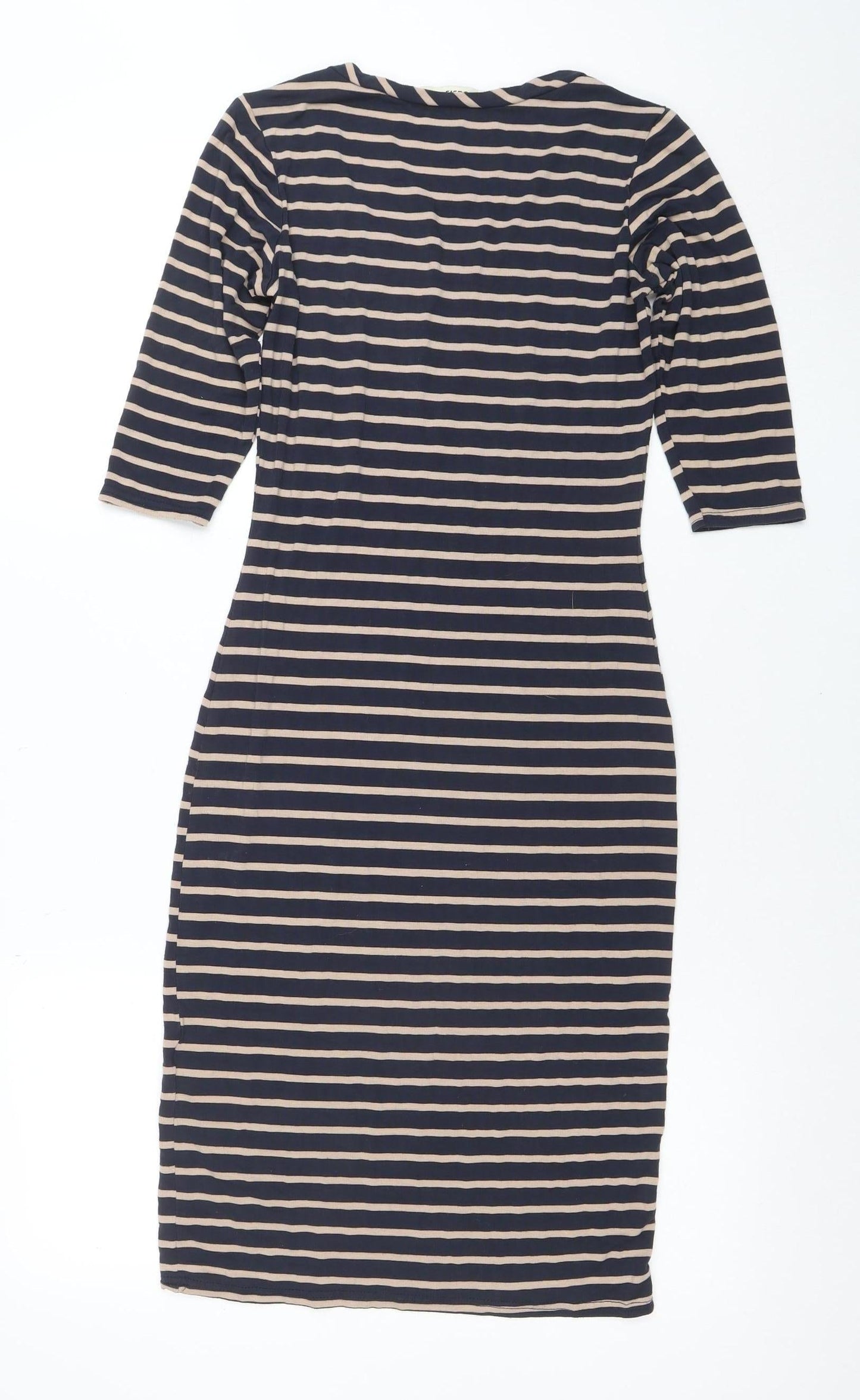 Oasis Women Blue Striped Bodycon Knee Length Dress XS