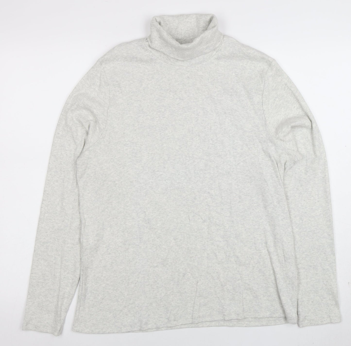 Marks and Spencer Women’s Grey Roll Neck Cotton Jumper Size 18