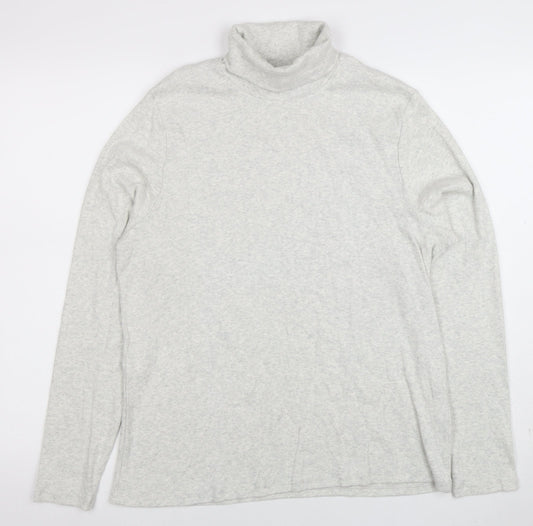 Marks and Spencer Women’s Grey Roll Neck Cotton Jumper Size 18