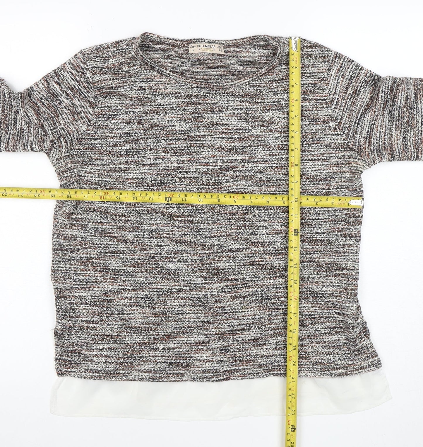 Pull&Bear Women's Multicoloured Knit Pullover Jumper Size 8