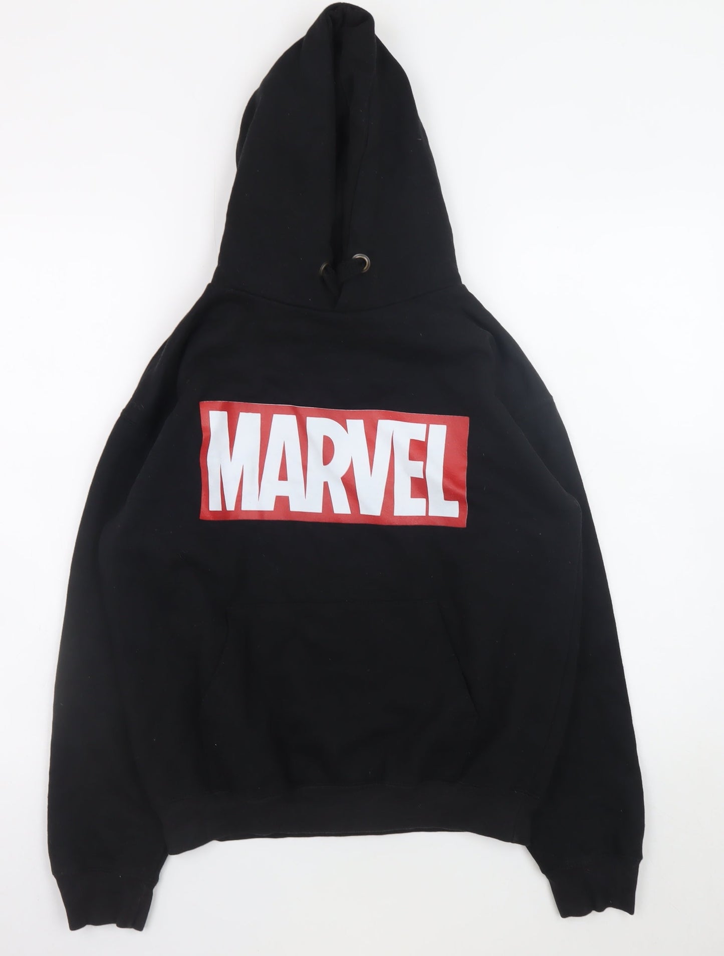 Marvel Men's Black Pullover Hoodie Small Graphic Logo Fleece